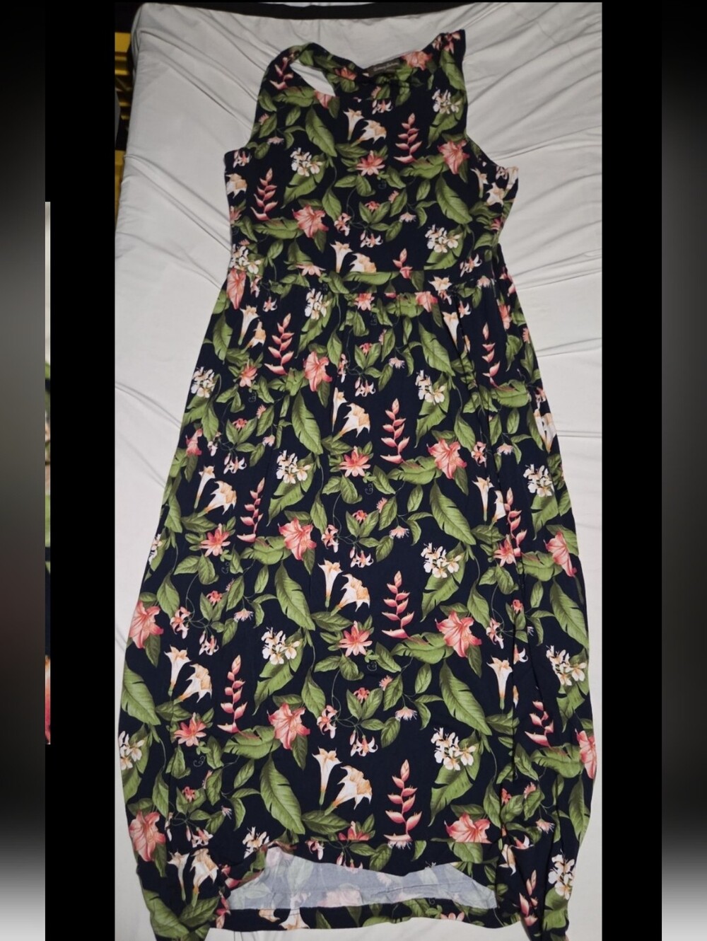 Tommy bahama Women's large blue green tropical maxi dress #30